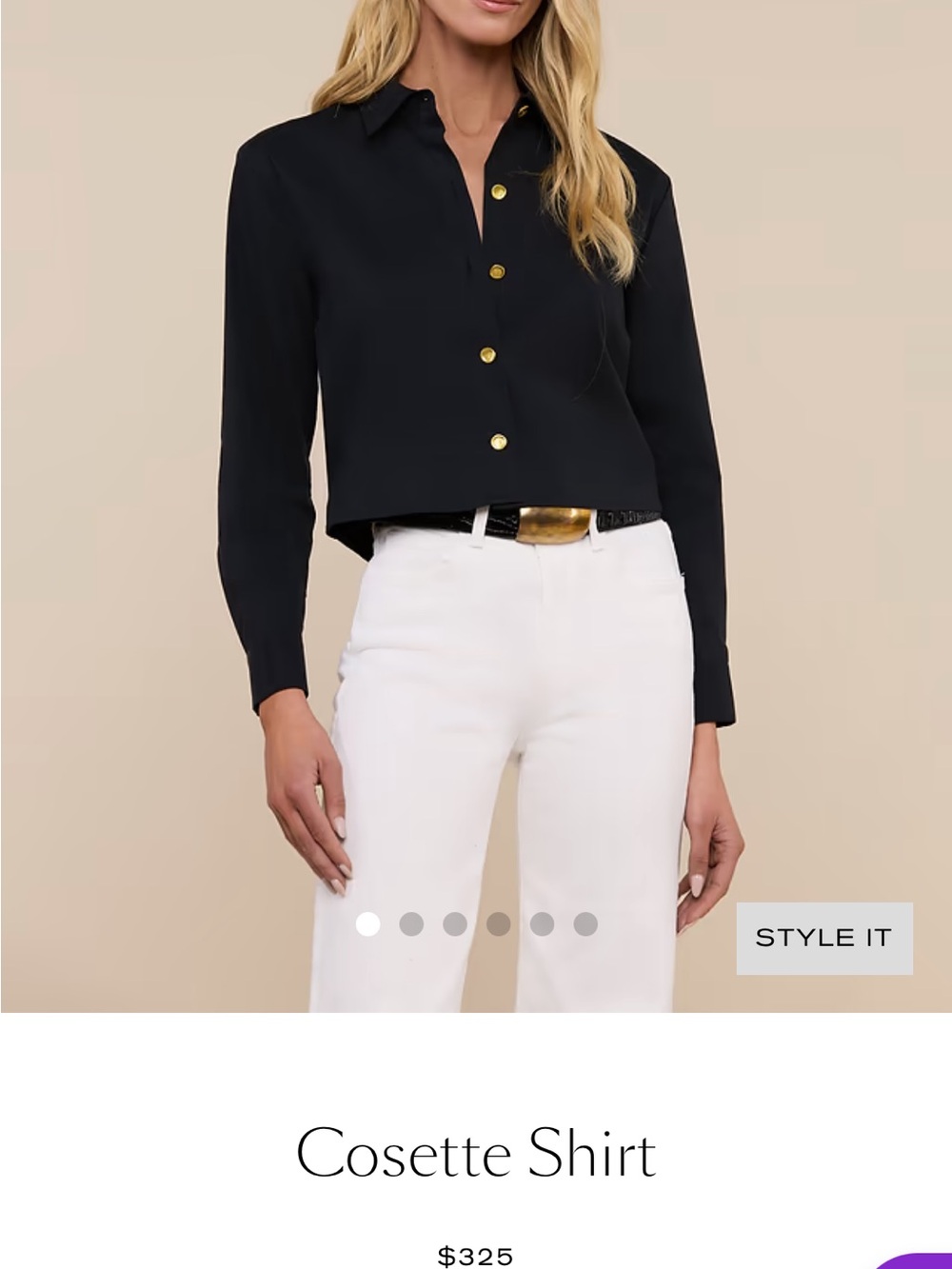 L’AGENCE Cosette Shirt with Gold Buttons - Picture 12 of 16
